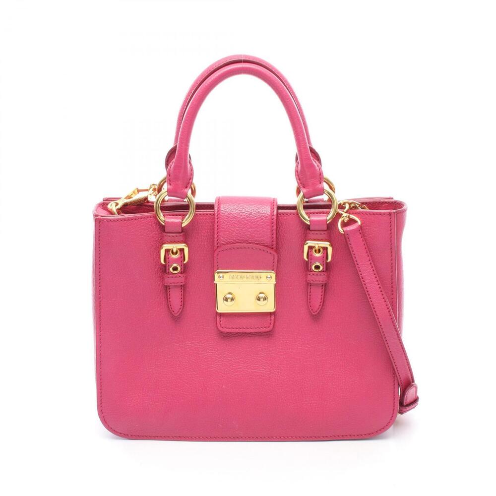 Miu Miu Madras Handbag Leather Bag Pink